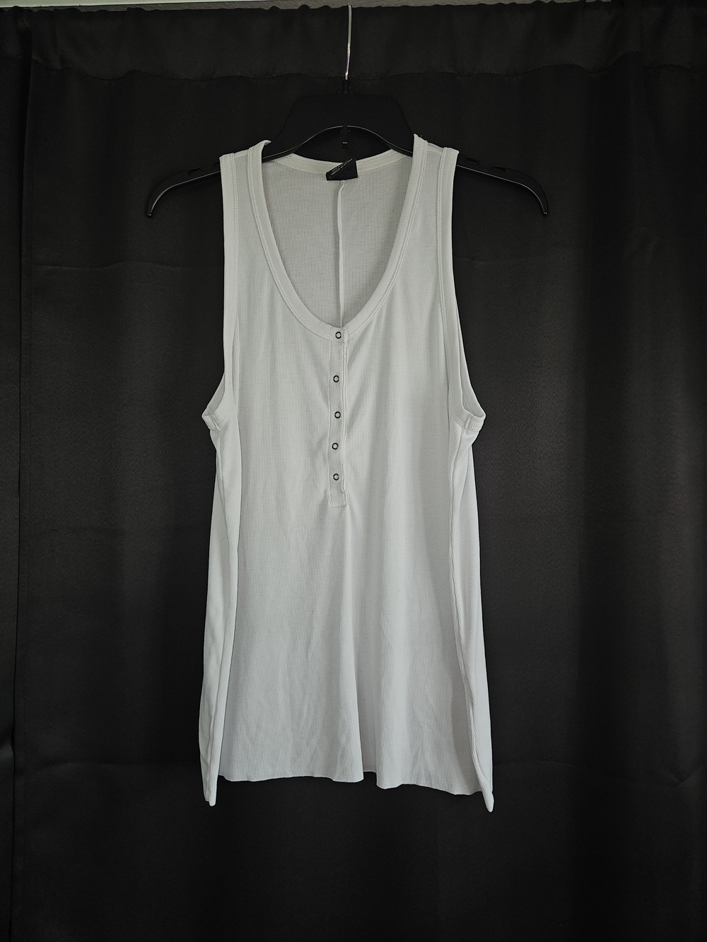 Nike Dri- Fit White Henley Snap-Front Tank Top